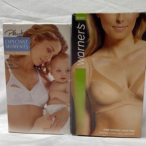 Brand New Warner's Firm Support Wire Free Nursing Bra and Reg Bra 40 D